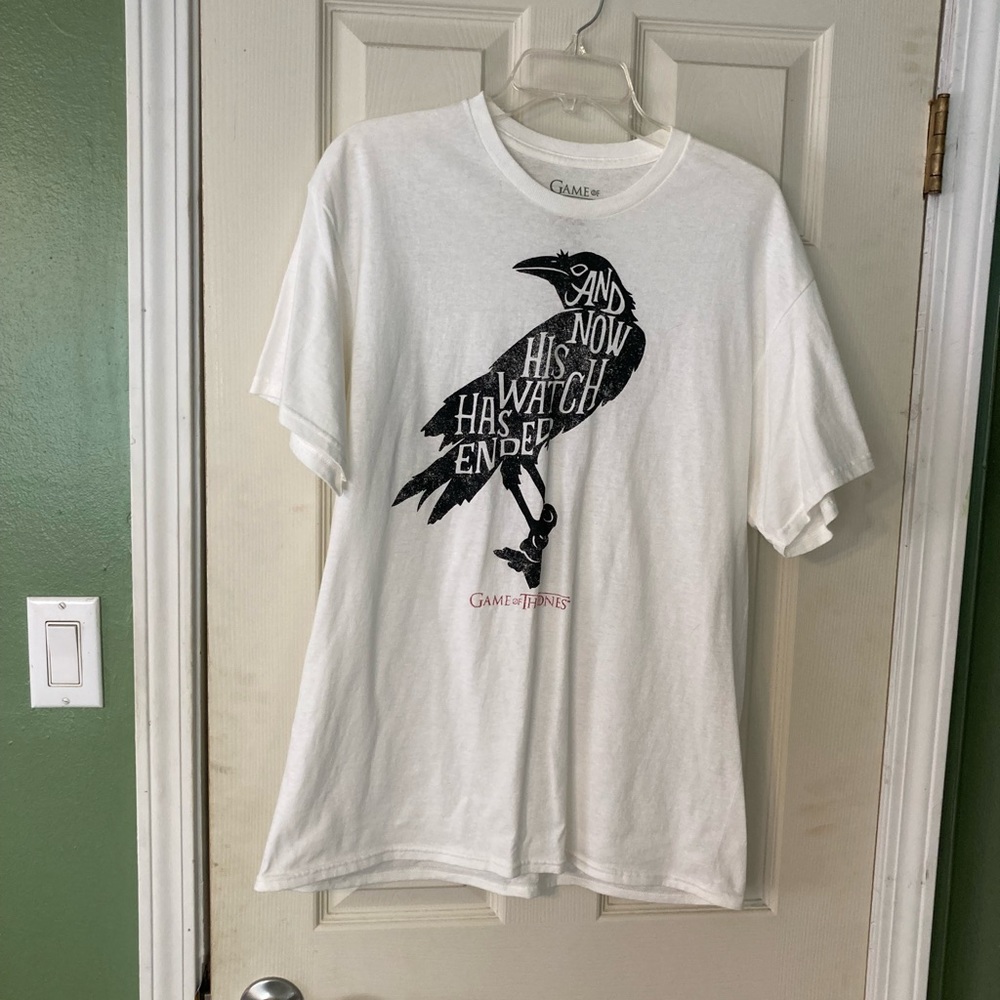 HBO Game of Thrones And Now His Watch Has Ended white cotton t shirt Large 42/44